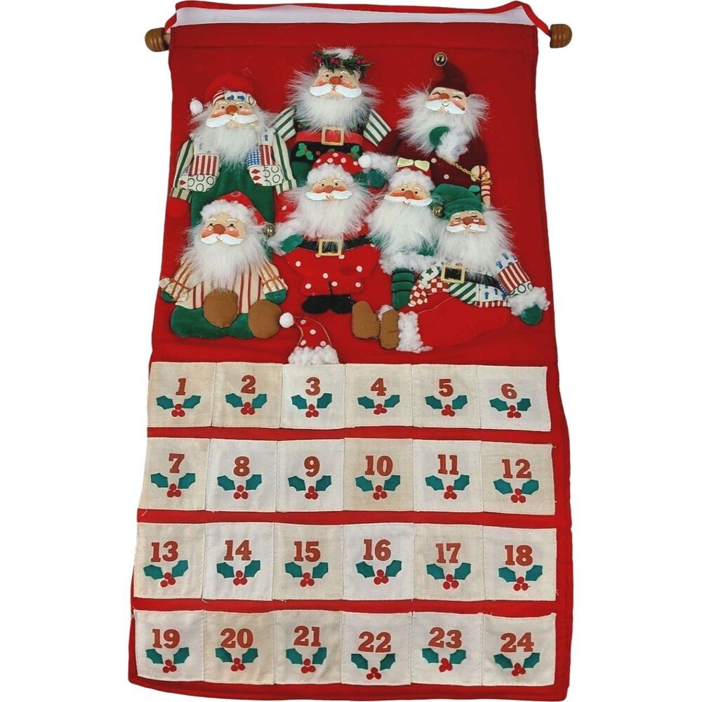 Vtg Christmas Potpourri Press Jolly 3D Santas Advent Calendar Santa Counter